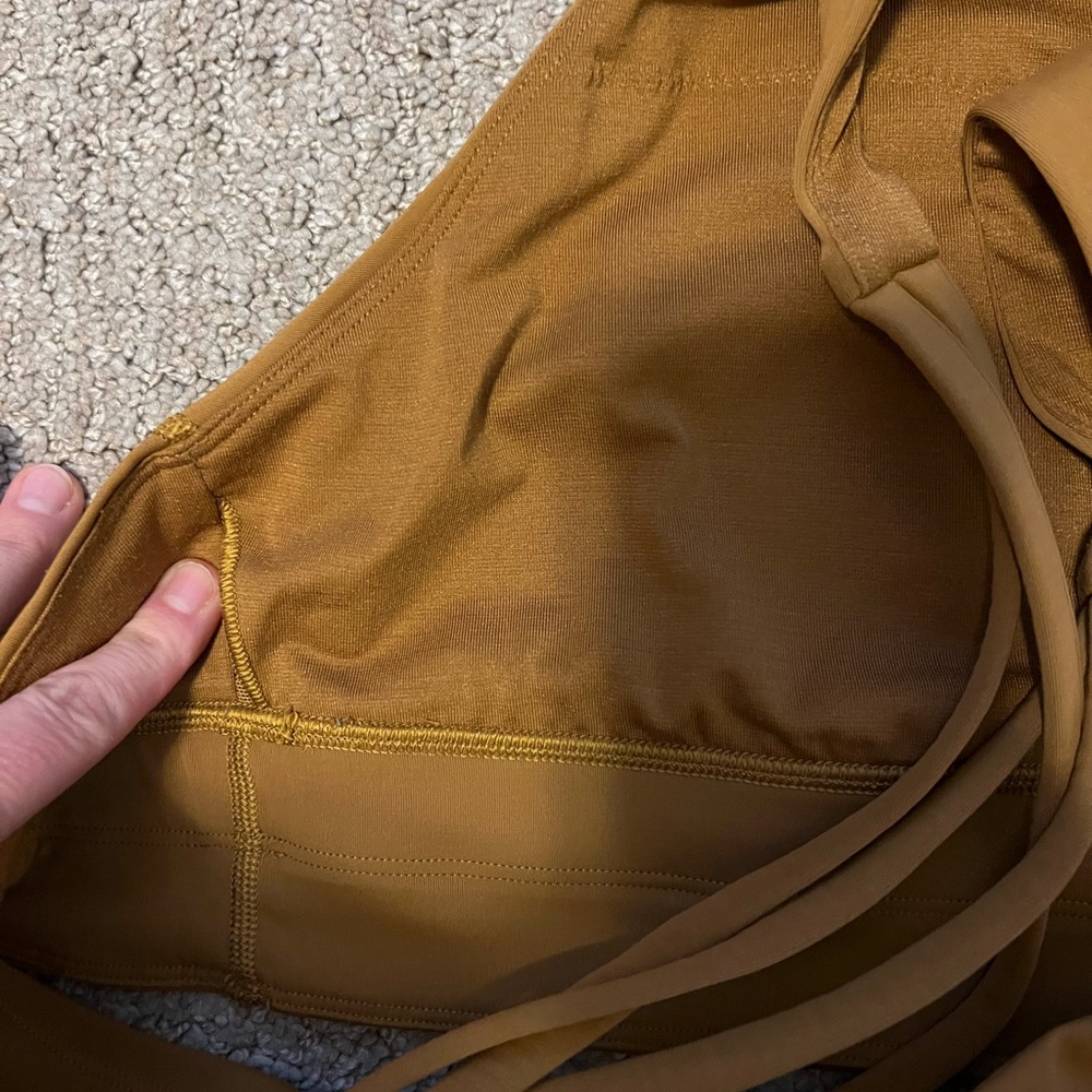 Lululemon Energy Bra High Neck Long Line - Gold Spice - Picture 7 of 8